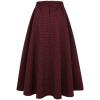 imageIDEALSANXUN Womens Fall Winter High Waisted Wool Plaid Aline Long SkirtWine