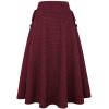 imageIDEALSANXUN Womens Fall Winter High Waisted Wool Plaid Aline Long SkirtWine