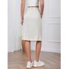 imageIDEALSANXUN Womens Linen Skirt Spring Summer High Elastic Waist Midi Skirt with PocketsBeige