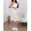 imageIDEALSANXUN Womens Linen Skirt Spring Summer High Elastic Waist Midi Skirt with PocketsBeige