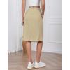 imageIDEALSANXUN Womens Linen Skirt Spring Summer High Elastic Waist Midi Skirt with PocketsKhaki