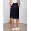 imageIDEALSANXUN Womens Linen Skirt Spring Summer High Elastic Waist Midi Skirt with PocketsNavy