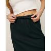 imageIDEALSANXUN Womens Linen Skirts Trendy Elastic Waist Drawstring Long Skirts with SlitBlack