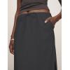 imageIDEALSANXUN Womens Linen Skirts Trendy Elastic Waist Drawstring Long Skirts with SlitDark Grey