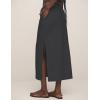 imageIDEALSANXUN Womens Linen Skirts Trendy Elastic Waist Drawstring Long Skirts with SlitDark Grey