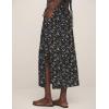 imageIDEALSANXUN Womens Linen Skirts Trendy Elastic Waist Drawstring Long Skirts with SlitFloral Black