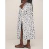 imageIDEALSANXUN Womens Linen Skirts Trendy Elastic Waist Drawstring Long Skirts with SlitFloral White