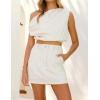imageIDEALSANXUN Womens Linen Skorts Spring Summer High Waisted Cute Mini SkirtBeige