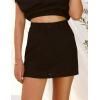 imageIDEALSANXUN Womens Linen Skorts Spring Summer High Waisted Cute Mini SkirtBlack