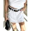 imageIDEALSANXUN Womens Linen Skorts Spring Summer High Waisted Cute Mini SkirtWhite