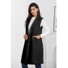 imageIDEALSANXUN Womens Long Vest Fall Winter Wool Sleeveless Blazer Jackets Waistcoat CoatsBlack