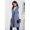 imageIDEALSANXUN Womens Long Vest Fall Winter Wool Sleeveless Blazer Jackets Waistcoat CoatsBlue