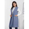 imageIDEALSANXUN Womens Long Vest Fall Winter Wool Sleeveless Blazer Jackets Waistcoat CoatsBlue