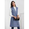 imageIDEALSANXUN Womens Long Vest Fall Winter Wool Sleeveless Blazer Jackets Waistcoat CoatsBlue