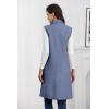 imageIDEALSANXUN Womens Long Vest Fall Winter Wool Sleeveless Blazer Jackets Waistcoat CoatsBlue
