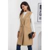 imageIDEALSANXUN Womens Long Vest Fall Winter Wool Sleeveless Blazer Jackets Waistcoat CoatsCamel