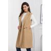 imageIDEALSANXUN Womens Long Vest Fall Winter Wool Sleeveless Blazer Jackets Waistcoat CoatsCamel