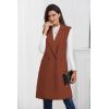 imageIDEALSANXUN Womens Long Vest Fall Winter Wool Sleeveless Blazer Jackets Waistcoat CoatsRed