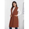 imageIDEALSANXUN Womens Long Vest Fall Winter Wool Sleeveless Blazer Jackets Waistcoat CoatsRed