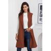 imageIDEALSANXUN Womens Long Vest Fall Winter Wool Sleeveless Blazer Jackets Waistcoat CoatsRed
