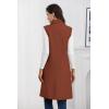 imageIDEALSANXUN Womens Long Vest Fall Winter Wool Sleeveless Blazer Jackets Waistcoat CoatsRed