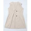 imageIDEALSANXUN Womens Long Vest for Women Sleeveless Linen Jackets Cardigan Spring Summer TopsBeige