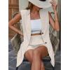imageIDEALSANXUN Womens Long Vest for Women Sleeveless Linen Jackets Cardigan Spring Summer TopsBeige