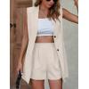 imageIDEALSANXUN Womens Long Vest for Women Sleeveless Linen Jackets Cardigan Spring Summer TopsBeige