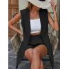 imageIDEALSANXUN Womens Long Vest for Women Sleeveless Linen Jackets Cardigan Spring Summer TopsBlack
