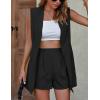 imageIDEALSANXUN Womens Long Vest for Women Sleeveless Linen Jackets Cardigan Spring Summer TopsBlack