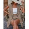 imageIDEALSANXUN Womens Long Vest for Women Sleeveless Linen Jackets Cardigan Spring Summer TopsDark Khaki