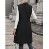 imageIDEALSANXUN Womens Long Wool Vest Fall Winter Sleeveless Blazer Jackets Trench Coat Outerwear TopsBlack