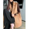 imageIDEALSANXUN Womens Long Wool Vest Fall Winter Sleeveless Blazer Jackets Wool CoatCamel