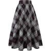 imageIDEALSANXUN Womens Plaid Skirt Elastic Waist Aline Midi Pleated SkirtsDark Grey