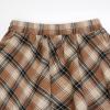 imageIDEALSANXUN Womens Plaid Skirt Elastic Waist Aline Midi Pleated SkirtsLight Brown