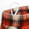 imageIDEALSANXUN Womens Plaid Skirt Elastic Waist Aline Midi Pleated SkirtsOrange