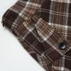 imageIDEALSANXUN Womens Plaid Skirts Fall Winter High Waisted A Line Long Pleated Maxi Skirt with PocketsBrown