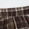 imageIDEALSANXUN Womens Plaid Skirts Fall Winter High Waisted A Line Long Pleated Maxi Skirt with PocketsBrown