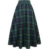imageIDEALSANXUN Womens Plaid Skirts Fall Winter High Waisted A Line Long Pleated Maxi Skirt with PocketsGreen