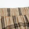 imageIDEALSANXUN Womens Plaid Skirts Fall Winter High Waisted A Line Long Pleated Maxi Skirt with PocketsKhaki