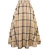 imageIDEALSANXUN Womens Plaid Skirts Fall Winter High Waisted A Line Long Pleated Maxi Skirt with PocketsKhaki