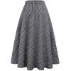 imageIDEALSANXUN Womens Plaid Wool Skirts Elastic Waist ALine Pleated Tartan Long SkirtsBlackwhite