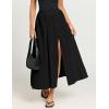 imageIDEALSANXUN Womens Spring Summer Elastic Waist A Line MidLong Maxi Skirt with SlitBlack