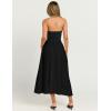 imageIDEALSANXUN Womens Spring Summer Elastic Waist A Line MidLong Maxi Skirt with SlitBlack
