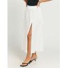imageIDEALSANXUN Womens Spring Summer Elastic Waist A Line MidLong Maxi Skirt with SlitWhite