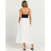 imageIDEALSANXUN Womens Spring Summer Elastic Waist A Line MidLong Maxi Skirt with SlitWhite