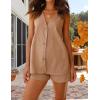 imageIDEALSANXUN Womens Spring Summer V Neck Button Down Cotton Linen Vest Tops Sleeveless ShirtsKhaki