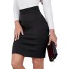 imageIDEALSANXUN Womens Stretchy Pencil Skirt High Waisted Bodycon Knit Knee Length Skirt with Back SlitBlack
