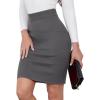 imageIDEALSANXUN Womens Stretchy Pencil Skirt High Waisted Bodycon Knit Knee Length Skirt with Back SlitGrey