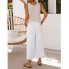 imageIDEALSANXUN Womens V Neck Cropped Linen Tank Tops Spring Summer Sleeveless ShirtsBeige